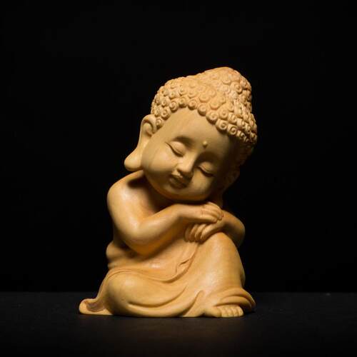正品黄杨木雕家用客厅供奉雕刻工艺品手把件人物佛像观音摆件西方
