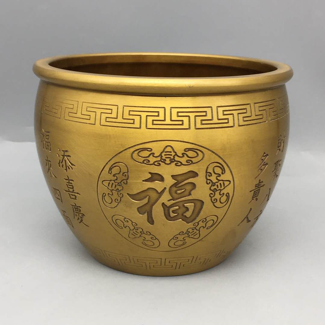 正品纯铜龙凤缸故宫缸大号缸烟灰缸水缸聚宝盆香炉客厅办公室装饰