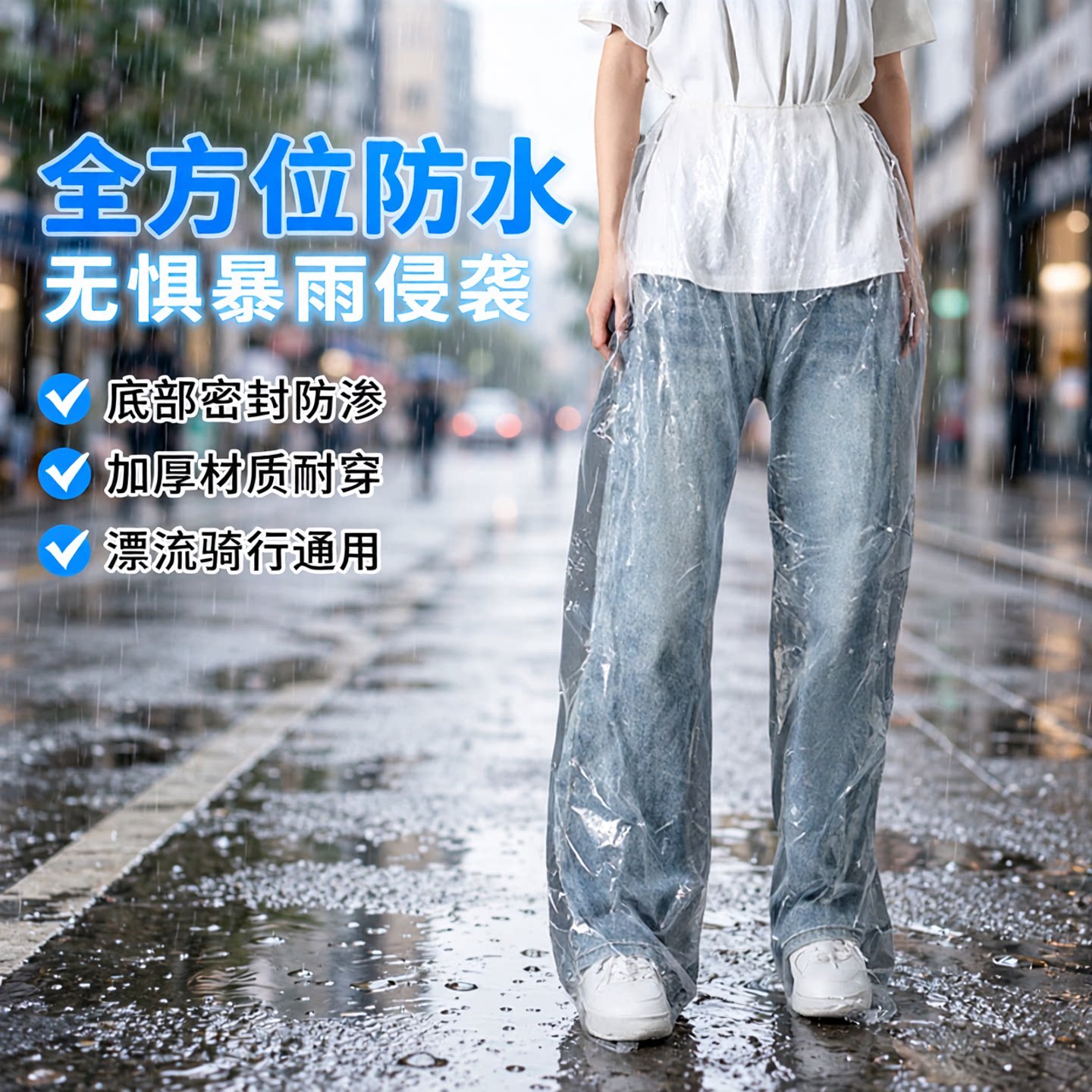 一次性包脚雨裤女下半身儿童防水图片