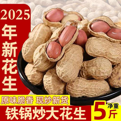 山东铁锅炒花生带壳蒜香五香卤味