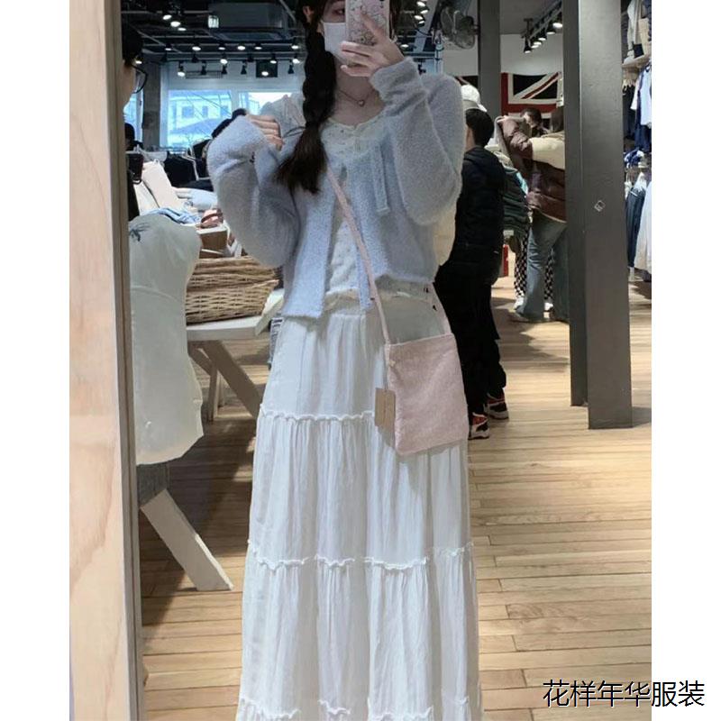 OOTD BM女装欧阳娜娜同款半身裙高腰lizzy skirt荷叶边a字裙伞裙