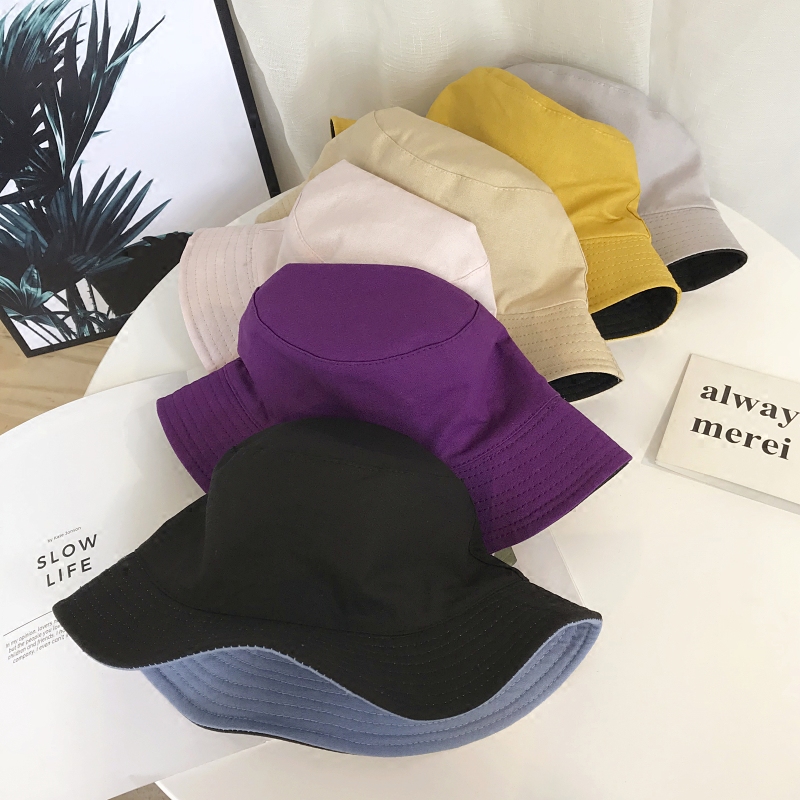 双面纯色可折叠遮阳防晒明星同款