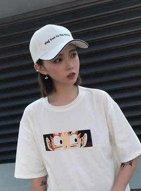 帽子女网红明星同款白色鸭舌帽夏天遮阳字母棒球帽男日系太阳帽潮