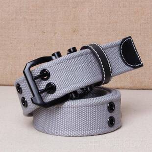 正品腰韩带帆布针裤带男学生男青年加长皮带男版百简扣约搭潮人个