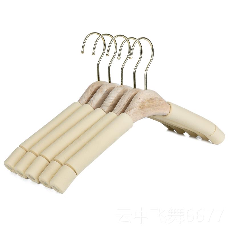 正品加无痕粗香樟木海绵衣架成人服装衣挂店家用滑木质防衣架裤架
