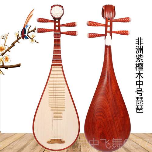 正品民音梨专业琵琶红鸡翅木木花木琵琶乐器初学入门教学乐成人琵