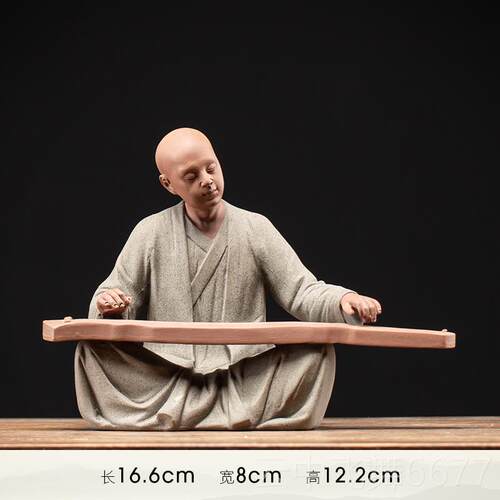 正品创意砂小和尚茶宠摆件人紫茶物禅意茶道室茶空间桌面茶茶台桌