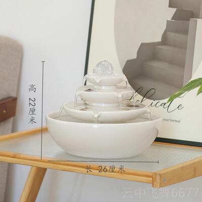正品风水轮泉流水喷招客厅前茶桌台办公室桌开 业财搬家送礼摆件