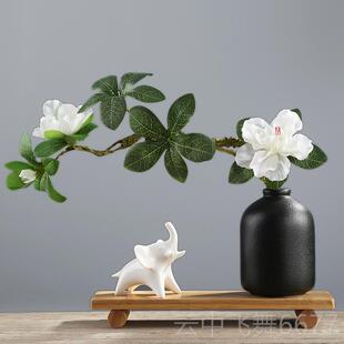 抽象小动物瓷摆件饰品玄电视摆设桌面插花陶关瓷小花柜瓶工艺 正品