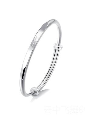 正品clec9t珂里小熊维尼银手镯女纯银年日轻99足银镯子银饰品生礼