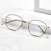 正品 配近视眼镜男超轻大脸色光学防框变辐射防蓝光眼全睛纯钛框镜