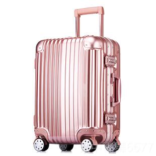 正品宋人红硬色结婚铝框拉杆箱旅行行箱万大向轮女李箱男密码箱箱