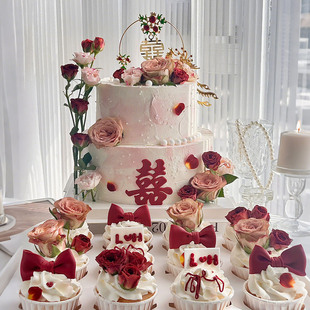 订婚宴结婚婚礼纪念日领证喜宴生日蛋糕纸杯北京天津上海全国配送