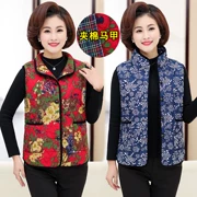 Phụ nữ trung niên và người cao tuổi tải áo vest cotton mỏng vai trung niên mùa xuân và mùa thu áo khoác bông mỏng vest - Áo vest