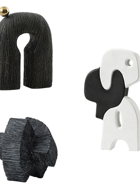 北欧抽象几何样板房树脂装饰品