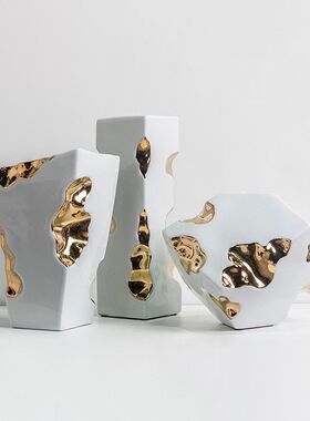 白色奶酪陶瓷花瓶摆件北欧客厅