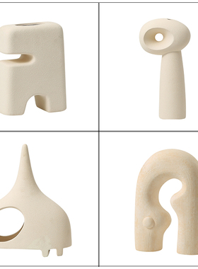 北欧陶瓷抽象几何摆件客厅装饰品