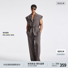 BODYDREAM BM新款条纹西装马甲男秋装无袖外套高级感时尚通勤上衣