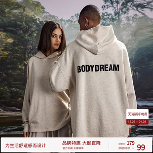 休闲帽衫 情侣装 上衣美式 BODYDREAM国潮印花连帽卫衣男秋季
