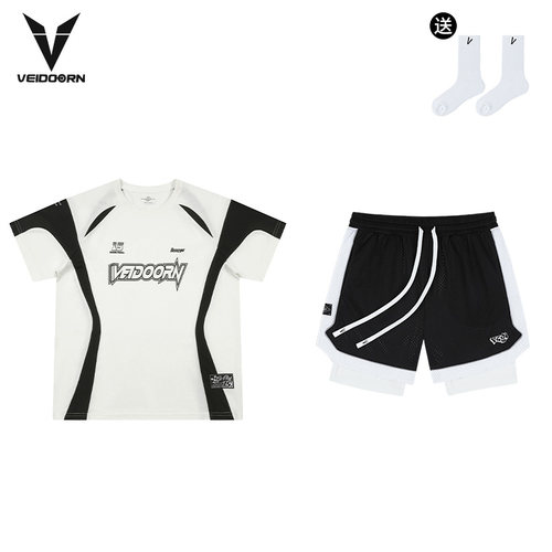 维动短袖短裤运动套装男