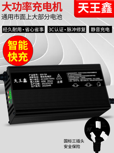 电动车电瓶充电器铅酸免维护48V60V72V8A9A10A12A15A18A三轮车
