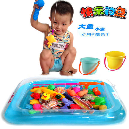 儿童钓鱼玩具磁性鱼2一3岁半宝宝早教益智智力男孩女小孩竿池套装