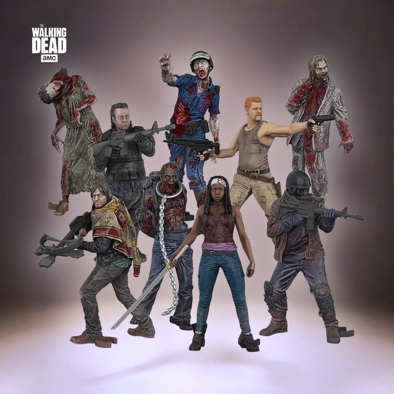 麦克法兰行尸走肉积木盲盒三代迷你人偶套装1/35兼容其他拼装模型图片
