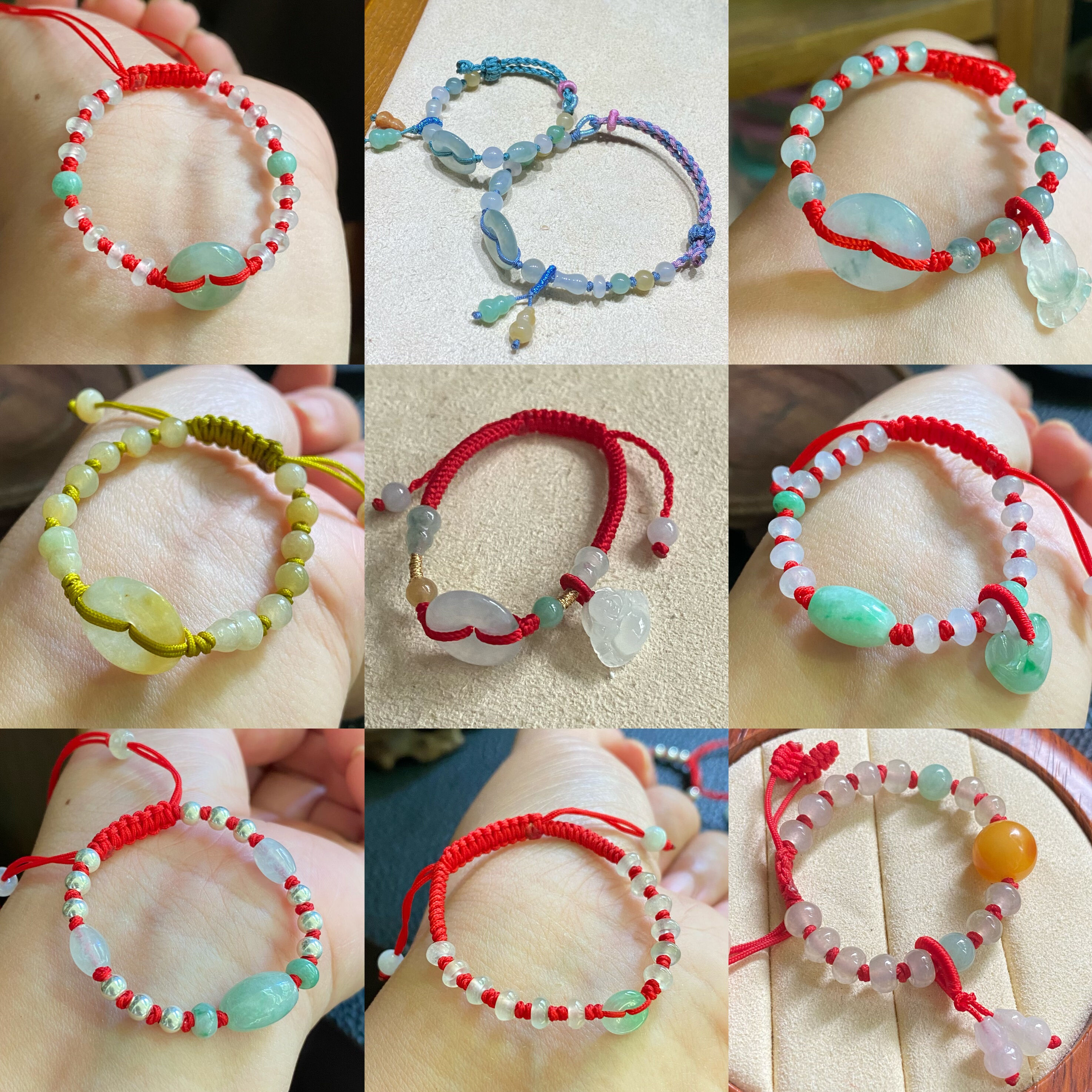 原创翡翠A货婴幼儿宝宝学生冰种精品红绳手链本命年送礼包邮定制