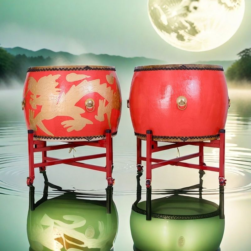 正宗椿木黄牛皮大鼓成人