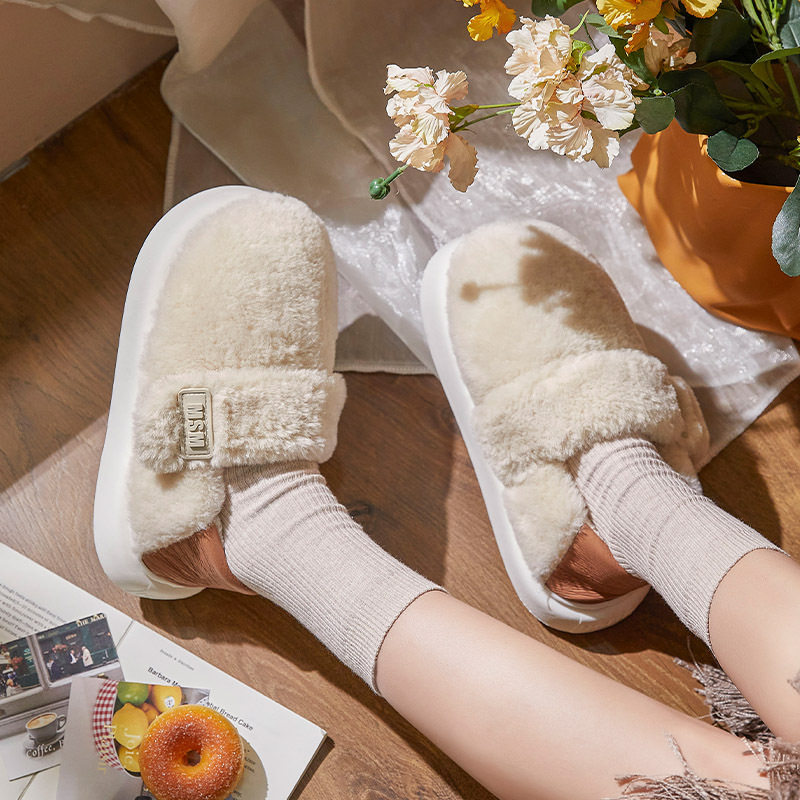 蚂蚁之恋冬季新品简约舒适魔术贴毛毛情侣室内外穿居家乳胶棉鞋,居家布艺,居家棉拖/棉鞋,淘宝优惠券,粉丝福利购,淘宝优惠卷
