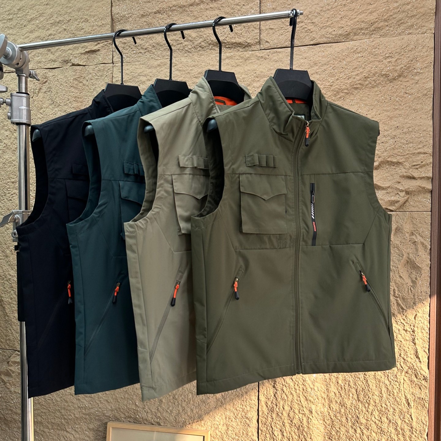 户外机能！防泼水面料！外贸男装春季复古工装运动休闲马甲外套潮,男装,常规马甲,淘宝优惠券,粉丝福利购,淘宝优惠卷