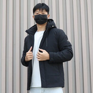 男式羽绒服2024秋冬一衣三穿连帽脱卸鹅绒内胆保暖青年防寒外套潮