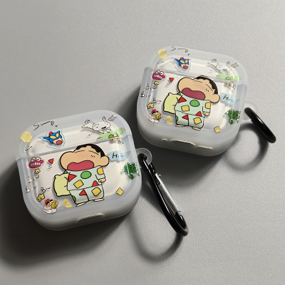 蜡笔小新airpods蓝牙耳机套适用苹果airpods pro第二代airpods3代airpods4软透明防摔airpods2透明保护壳PRO2