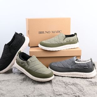 休闲轻便棉鞋 老美外贸原单男士 秋冬加绒保暖一脚蹬居家套脚懒人鞋