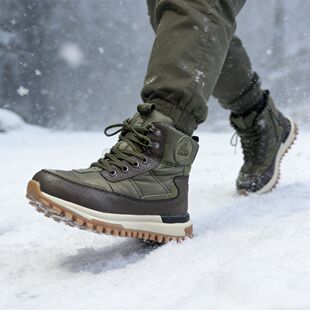 出加拿大高端牛货真皮防水冬季 加绒保暖户外防滑雪地靴 30° 抗寒