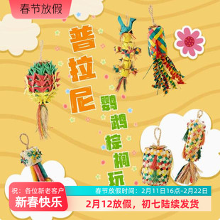 棕榈叶鸟用品鸟玩具玄凤牡丹凯克挂摇晃觅食啃咬鹦鹉玩具普拉尼