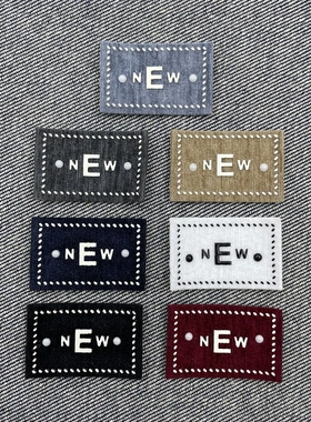 长方形红色英文new布标背包潮牌童裤子宠物服装辅料装饰标牌