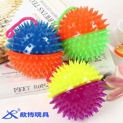 Chldren's lumnous toy ball rubber bouncng ball stabbng ball
