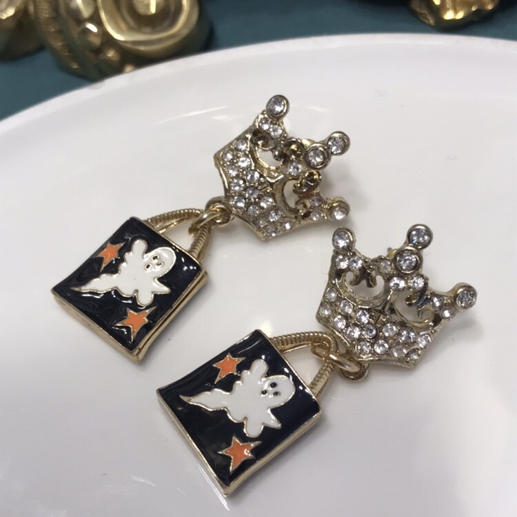 Lunch at the ritz万圣节皇冠礼品盒耳环合金镀18k金材图片