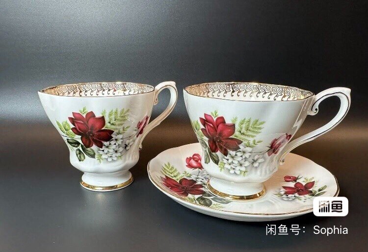 英国骨瓷Royal Grafton金边精致骨瓷咖啡杯 无裂 1957年左右出品