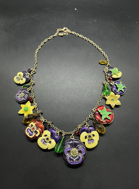 设计师品牌ritzy couture水果多彩合金项珐琅彩短款项链