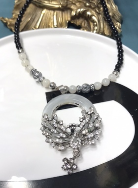 孤品vintage琉璃孔雀动物长款项链