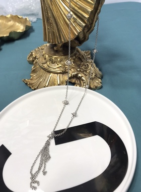 孤品银色旋转球球简约日常长款项链