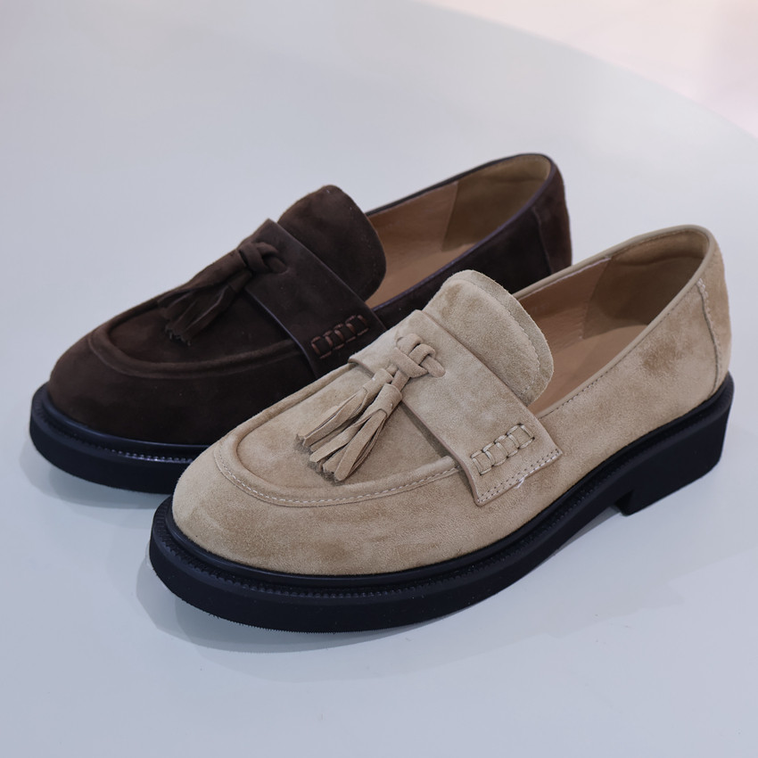 HARSON哈森女鞋 HL256405 2025年秋款流苏单鞋 商场新品