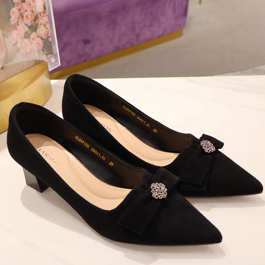 HL257150 HARSON哈森2025年秋款粗高跟 单鞋 商场专柜同款,女鞋,婚鞋,淘宝优惠券,粉丝福利购,淘宝优惠卷