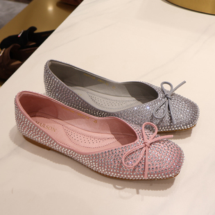 哈森女鞋 HS257128 HARSON2025年春款 满钻蝴蝶结 商场新品