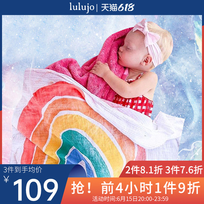 Lulujo newborn baby wrapped in new born wrap cloth wrap gauze cotton spring, summer and autumn bath towel to go out swaddle blanket