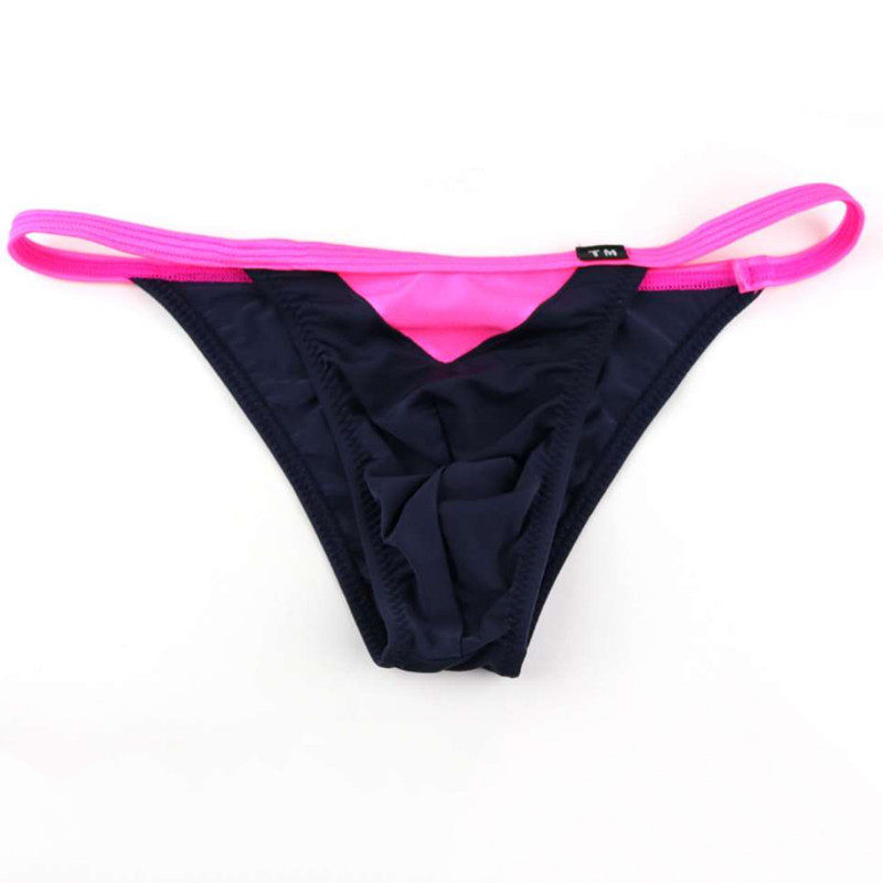 新款拼色男士内裤紧身三角裤糖果色生无缝低腰三角裤