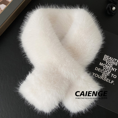 毛毛加绒围巾女保暖围脖