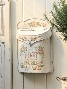 沐子哥欧式复古铁艺信箱创意家居壁饰收纳箱户外花园壁挂饰摆件